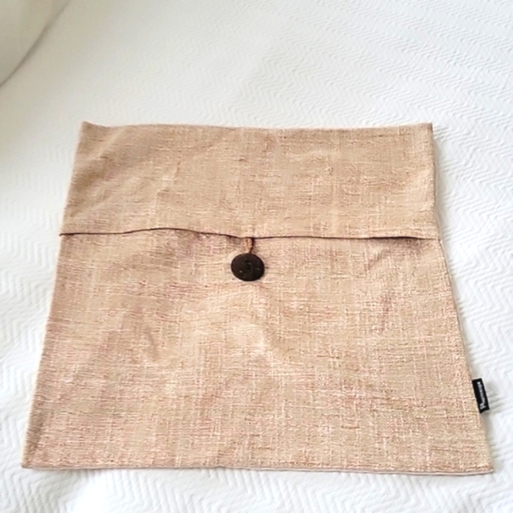 Phantoscope Square Accent Natural Linen Pillowcase